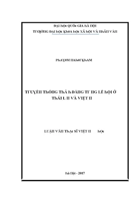Luận văn thạc sĩ truyền thống thả hoa đăng trong lễ hội ở thái lan và việt nam