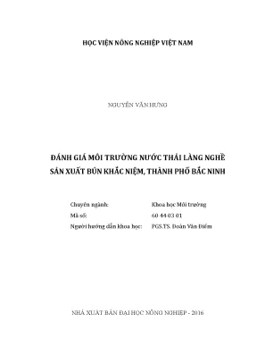 Luận văn đánh giá môi trường nước thải làng nghề sản xuất bún khắc niệm thành phố bắc ninh