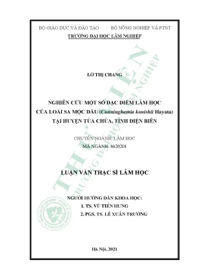 Nghiên cứu một số đặc điểm lâm học của loài sa mộc dầu cunninghamia konishii hayata tại huyện tủa chùa tỉnh điện biên