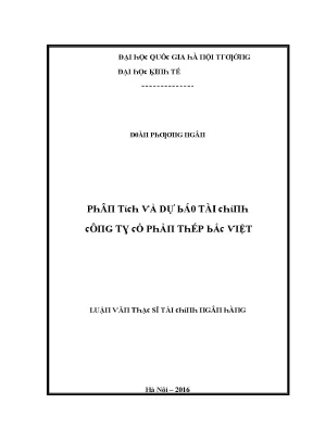 Luận văn phân tích và dự báo tài chính công ty cổ phần thép bắc việt