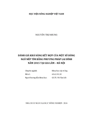 Luận văn đánh giá khả năng kết hợp của một số dòng ngô nếp tím bằng phương pháp lai đỉnh năm 2015 tại gia lâm hà nội