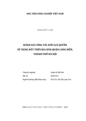 Luận văn đánh giá công tác đấu giá quyền sử dụng đất trên địa bàn quận long biên thành phố hà nội