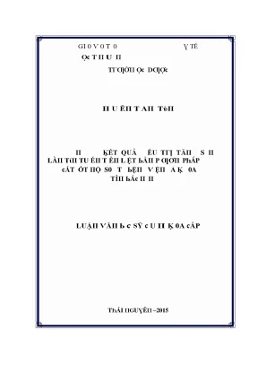 Luận văn đánh giá kết quả điều trị tăng sinh lành tính tuyến tiền liệt bằng phương pháp cắt đốt nội soi tại bệnh viện đa khoa tỉnh bắc ninh