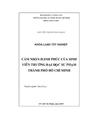 Luận văn cảm nhận hạnh phúc của sinh viên trường đại học sư phạm thành phố hồ chí minh