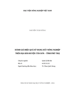Luận văn đánh giá hiệu quả sử dụng đất nông nghiệp trên địa bàn huyện tân sơn tỉnh phú thọ