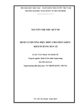 Luận văn định vị thương hiệu bidv cho phân khúc khách hàng bán lẻ