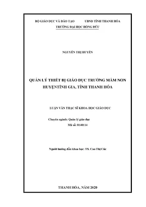Quản lý thiết bị giáo dục trường mầm non huyệntĩnh gia tỉnh thanh hóa