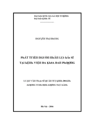 Luận văn phát triển nguồn nhân lực bác sĩ tại bệnh viện đa khoa đan phượng