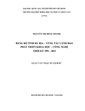 Đảng bộ tỉnh bà rịa vũng tàu lãnh đạo phát triển khoa học công nghệ thời kỳ 1991 2012