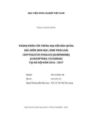 Luận văn thành phần côn trùng hại sắn bảo quản đặc điểm sinh học sinh thái loài cryptolestes pusillus schonherr coleoptera