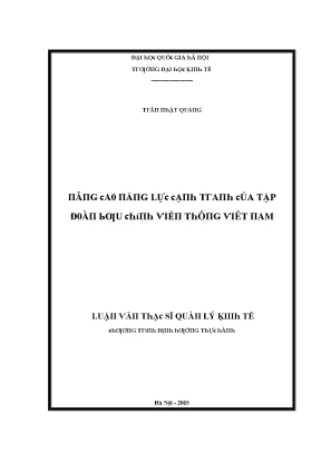 Luận văn nâng cao năng lực cạnh tranh của tập đoàn bưu chính viễn thông việt nam