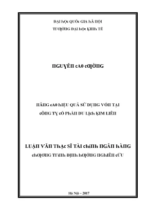 Luận văn nâng cao hiệu quả sử dụng vốn tại công ty cổ phần du lịch kim liên