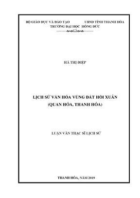 Lịch sử văn hóa vùng đất hồi xuân quan hóa thanh hóa