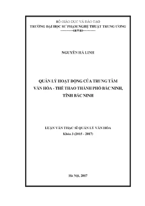 Tài liệu quản lý hoạt động của trung tâm văn hóa thể thao thành phố bắc ninh tỉnh bắc ninh