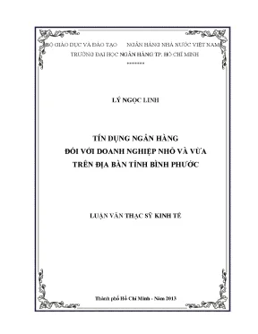 Luận văn tín dụng ngân hàng đối với doanh nghiệp nhỏ và vừa trên địa bàn tỉnh bình phước