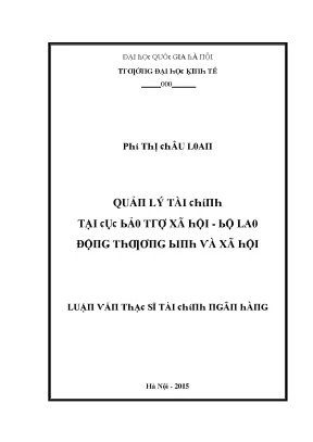 Luận văn quản lý tài chính tại cục bảo trợ xã hội bộ lao động thương binh và xã hội