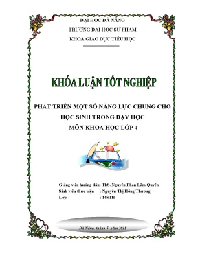 Luận văn phát triển một số năng lực chung cho học sinh trong dạy học môn khoa học lớp 4