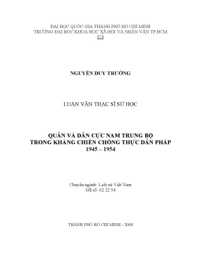 Quân và dân cực nam trung bộ trong kháng chiến chống thực dân pháp 1945 1954