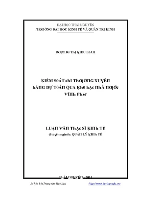 Luận văn kiểm soát chi thường xuyên bằng dự toán qua kho bạc nhà nước vĩnh phúc
