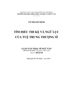 Tìm hiểu thi kệ và ngữ lục của tuệ trung thượng sĩ