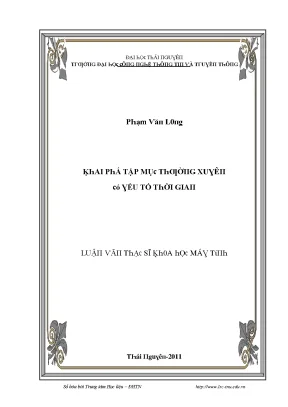 Luận văn khai phá tập mục thường xuyên có yếu tố thời gian