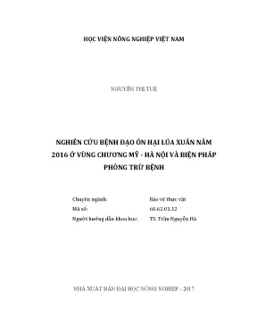 Luận văn nghiên cứu bệnh đạo ôn hại lúa xuân năm 2016 ở vùng chương mỹ hà nội và biện pháp phòng trừ bệnh
