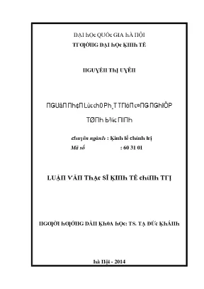 Luận văn nguồn nhân lực cho phát triển công nghiệp tỉnh bắc ninh
