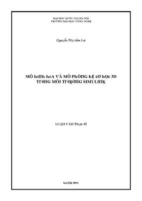 Luận văn mô hình hóa và mô phỏng hệ cơ 3d trong môi trường simulink