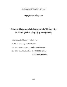 Luận văn nâng cao hiệu quả hoạt động của hệ thống vận tải hành khách công cộng trong đô thị