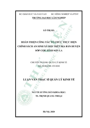 Hoàn thiện công tác tổ chức thực hiện chính sách an sinh xã hội trên địa bàn huyện sốp cộp tỉnh sơn la