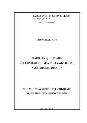 Luận văn năng lực cạnh tranh của tập đoàn dệt may theo cách tiếp cận mô hình kim cương