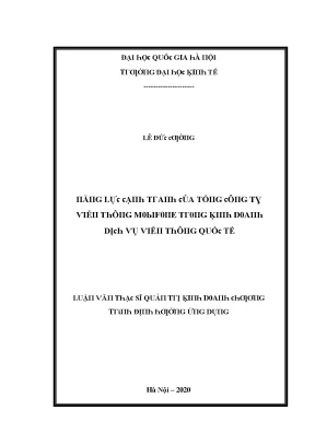 Luận văn năng lực cạnh tranh của tổng công ty viễn thông mobifone trong kinh doanh dịch vụ viễn thông quốc tế