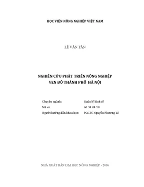 Luận văn nghiên cứu phát triển nông nghiệp ven đô thành phố hà nội
