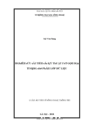 Luận văn nghiên cứu cải tiến các kỹ thuật rút gọn đặc trưng cho phân lớp dữ liệu