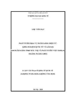 Luận văn phát triển dịch vụ ngân hàng điện tử
