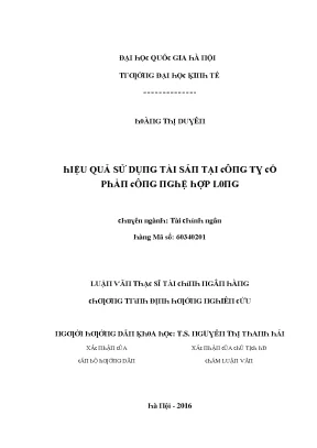 Luận văn hiệu quả sử dụng tài sản tại công ty cổ phần công nghệ hợp long