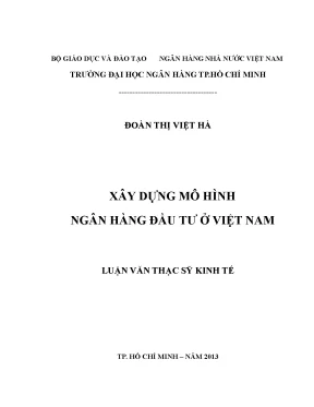 Luận văn xây dựng mô hình ngân hàng đầu tư ở việt nam