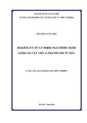 Luận văn thạc sĩ nghiên cứu xử lý nước thải nông thôn bằng các vật liệu có nguồn gốc từ đất vnu lvts08w