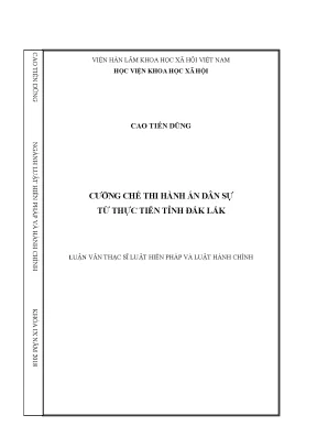 Luận văn cưỡng chế thi hành án dân sự từ thực tiễn tỉnh đắk lắk