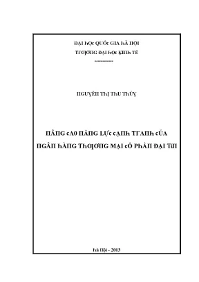 Luận văn nâng cao năng lực cạnh tranh của ngân hàng thương mại cổ phần đại tín