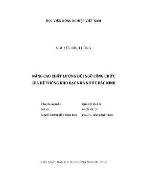 Luận văn nâng cao chất lượng đội ngũ công chức của hệ thống kho bạc nhà nước bắc ninh