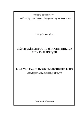 Luận văn giảm nghèo bền vững ở huyện định hóa tỉnh thái nguyên
