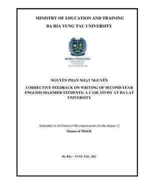 Luận văn corrective feedback on writing of second year english majored students a case study at da lat university