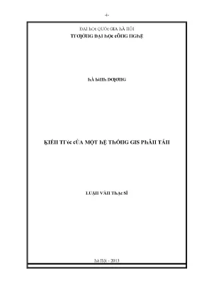 Luận văn kiến trúc của một hệ thống gis phân tán