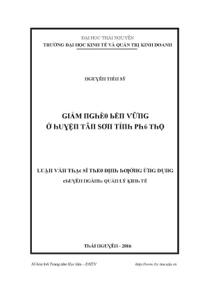 Luận văn giảm nghèo bền vững ở huyện tân sơn tỉnh phú thọ