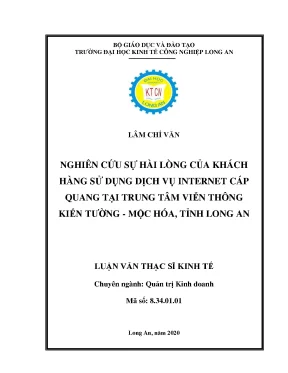 Luận văn nghiên cứu sự hài lòng của khách hàng sử dụng dịch vụ internet cáp quang tại trung tâm viễn thông kiến tường mộc hóa tỉnh long an