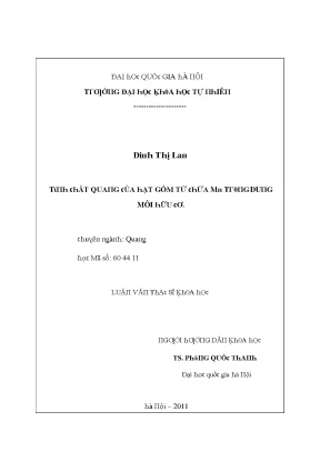 Luận văn thạc sĩ tính chất quang của hạt gốm từ chứa mn trong dung môi hữu cơ vnu lvts08w
