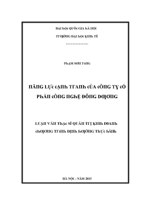 Luận văn năng lực cạnh tranh của công ty cổ phần công nghệ đông dương