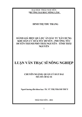 Luận văn đánh giá hiệu quả dự án đầu tư xây dựng khu dân cư số 6 túc duyên phường túc duyên thành phố thái nguyên