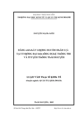 Luận văn nâng cao chất lượng nguồn nhân lực tại trường công nghệ thông tin